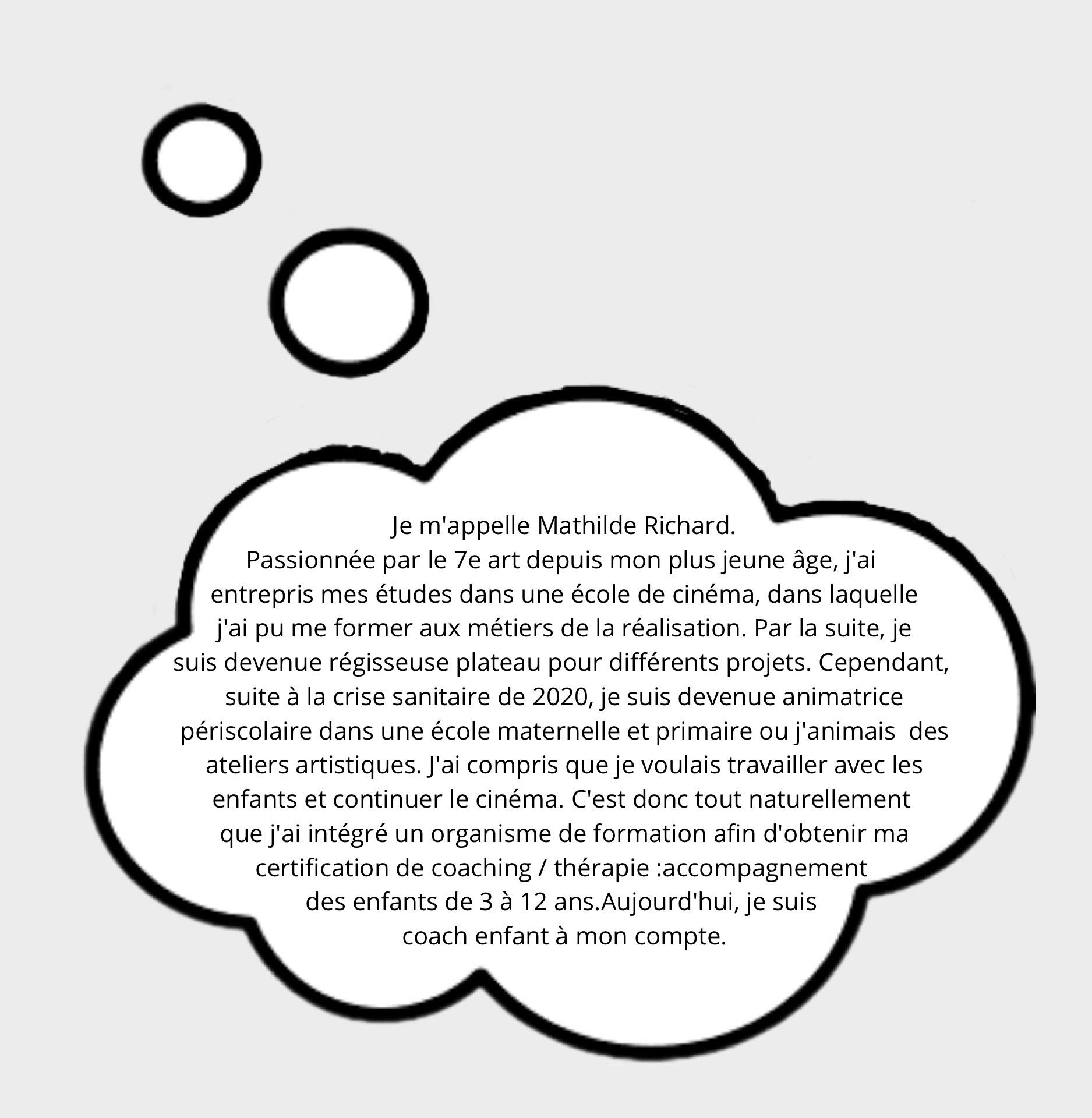 Lle mathilde richard passionne e par le 7e art depuis mon plus jeune a ge j ai entrepris mes e tudes dans une e cole de cine ma dans laquelle j ai pu me former aux me tiers de la r